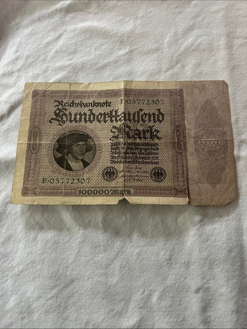 100000 1923 German mark+10 billion and 2 billion mark
